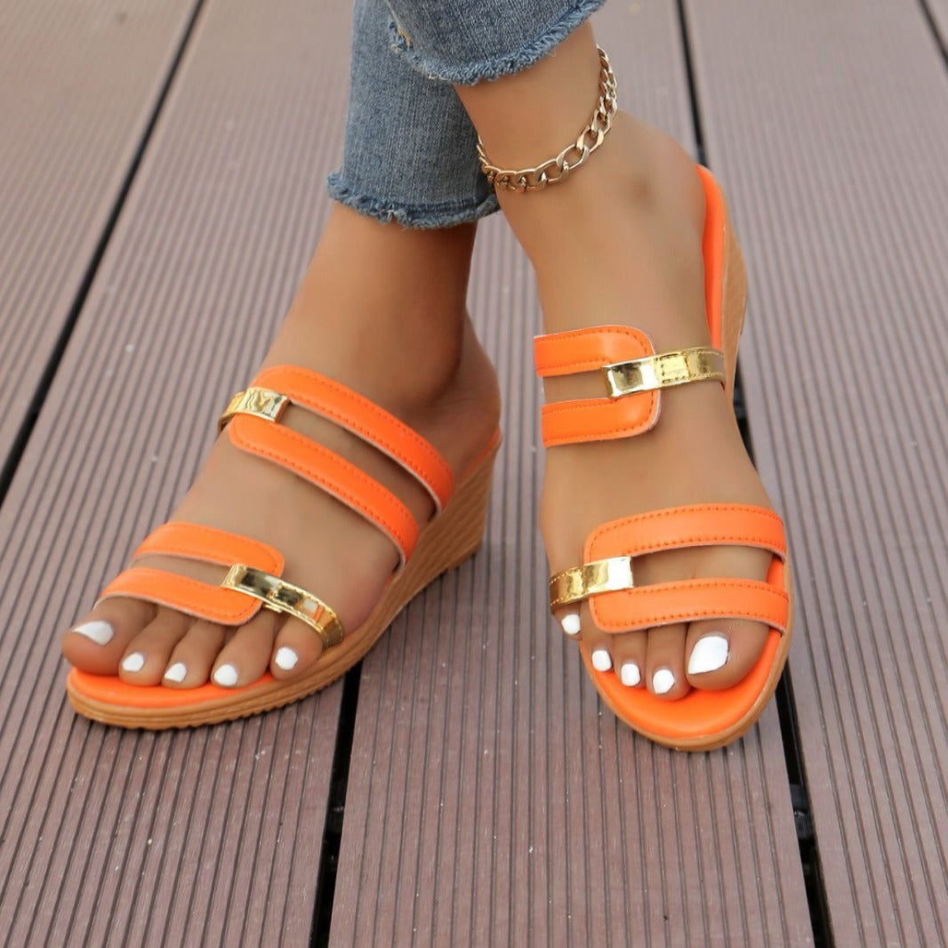 NINA | Sandales Compensées Tendance – Bout Ouvert & Confort Optimal