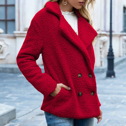 ARCTICA | Manteau Fluffy à Boutons pour Femme - Élégance d'Hiver