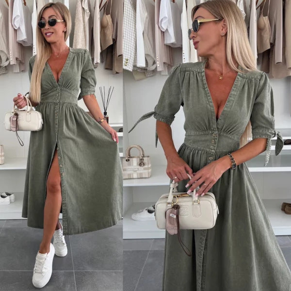 NORA | Robe Boutonnée Jean