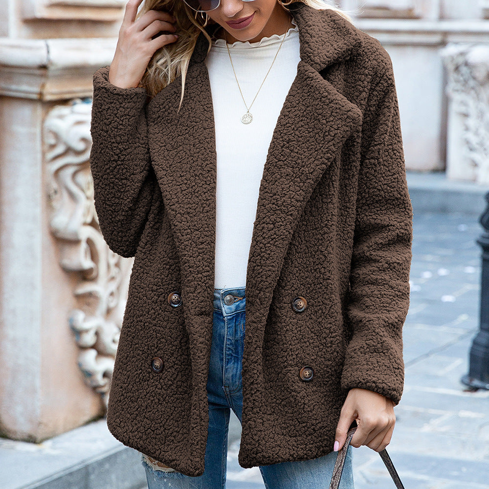 ARCTICA | Manteau Fluffy à Boutons pour Femme - Élégance d'Hiver