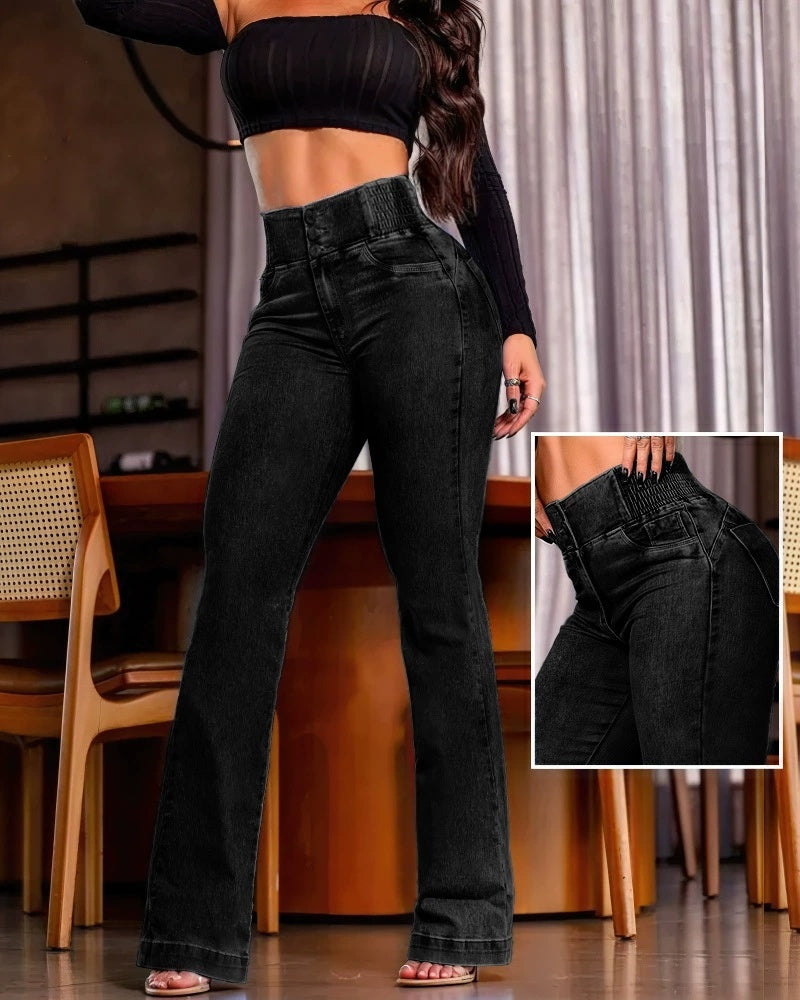 Nova Flare - Jean Taille Haute Minimaliste