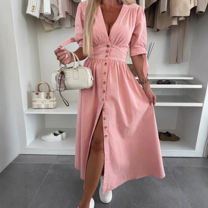 NORA | Robe Boutonnée Jean