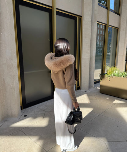 Cardigan Luxe en Fourrure de Renard