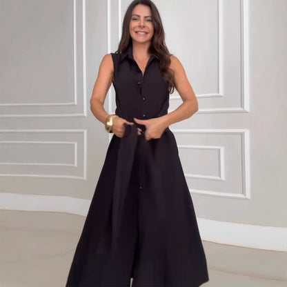 MiraLine | Raffinée – Robe Sans Manches & Taille Croisée