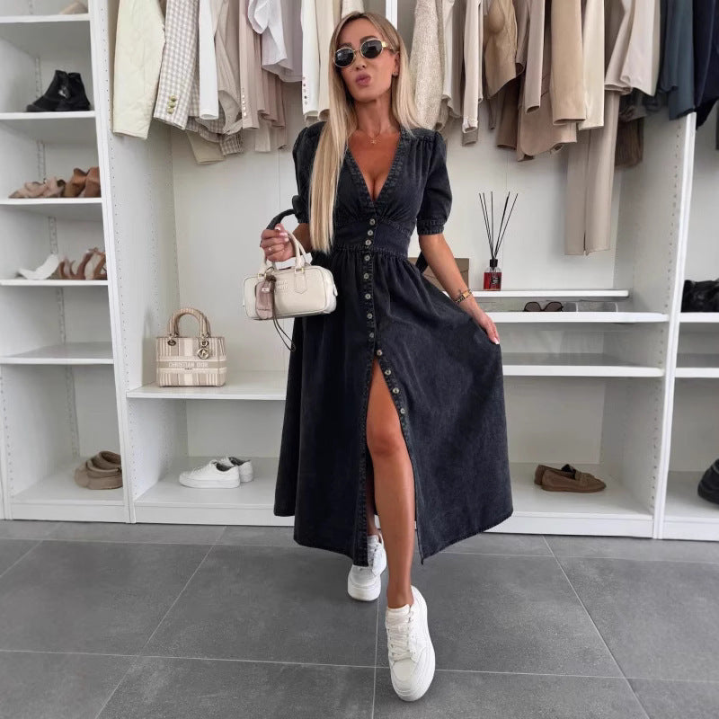 NORA | Robe Boutonnée Jean