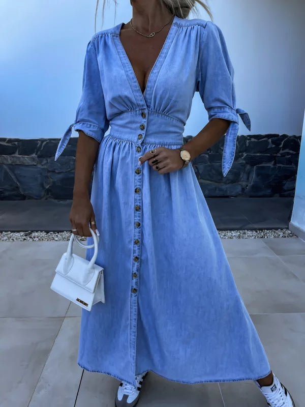 NORA | Robe Boutonnée Jean