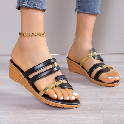 NINA | Sandales Compensées Tendance – Bout Ouvert & Confort Optimal