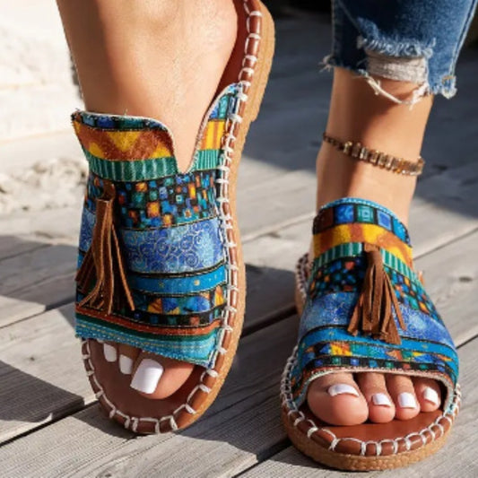 CLARA | Slippers Pampilles – Confort Plat & Look Estival