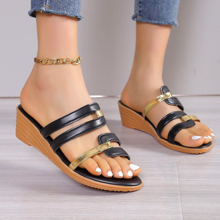 NINA | Sandales Compensées Tendance – Bout Ouvert & Confort Optimal