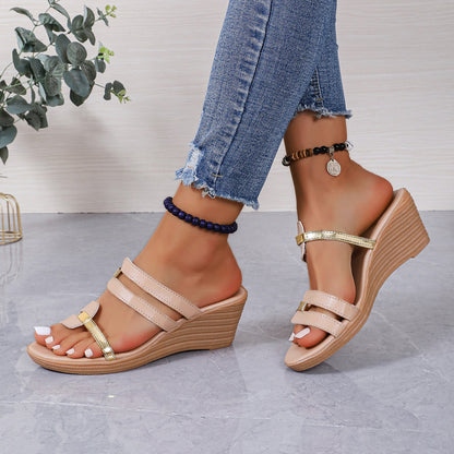 NINA | Sandales Compensées Tendance – Bout Ouvert & Confort Optimal